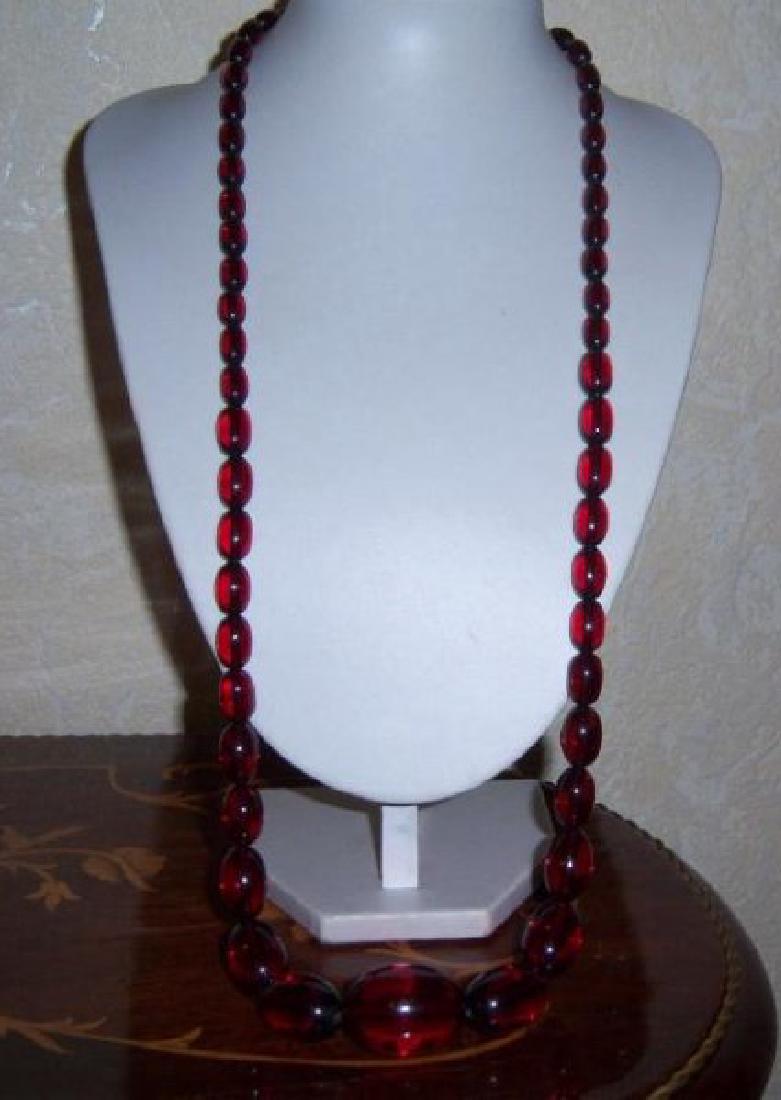 Vintage Cherry Amber Bakelite Necklace (1 of 5)