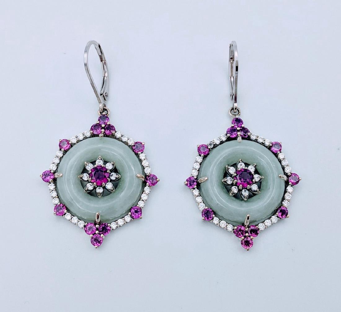 Sterling Silver Jade Pink Amethyst Earrings (1 of 3)