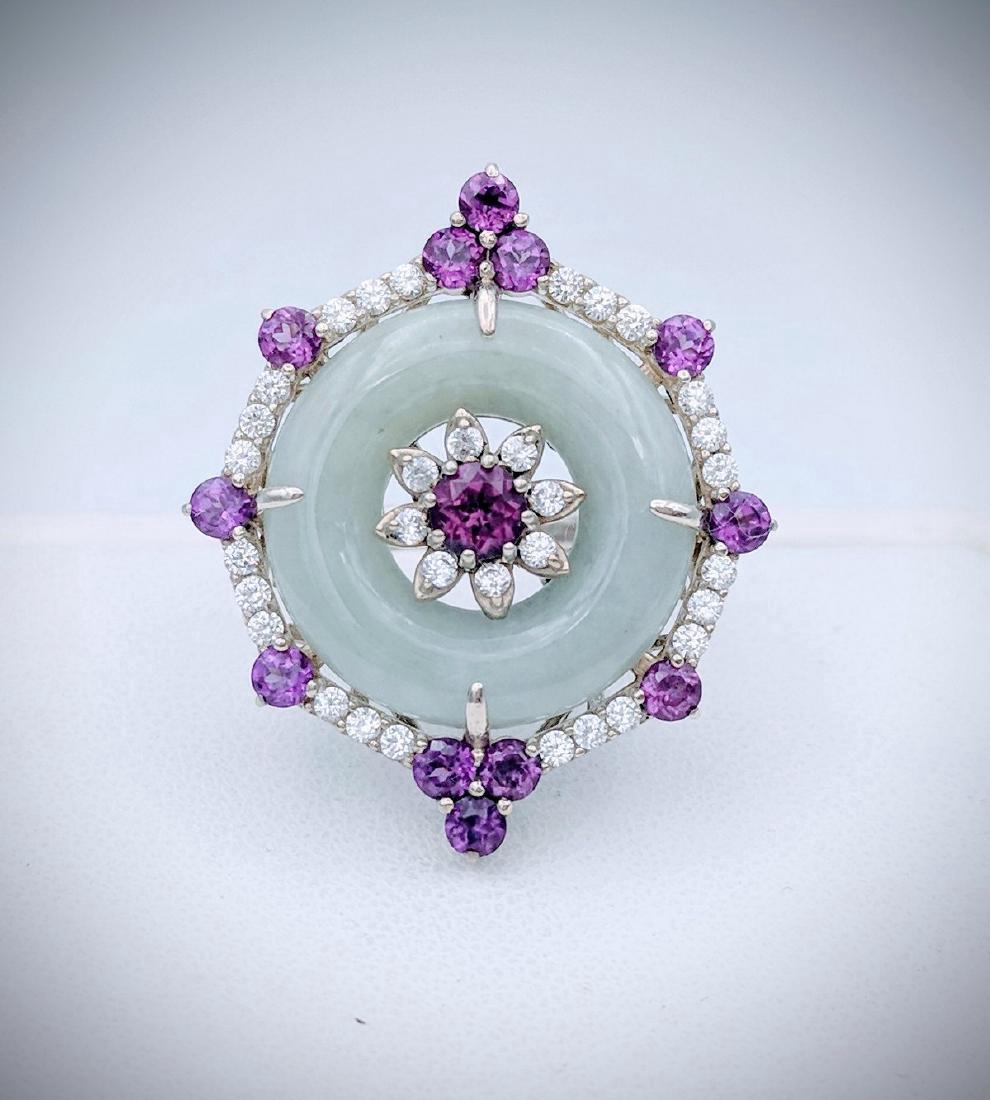 Sterling Silver Jade Pink Amethyst Ring (1 of 3)
