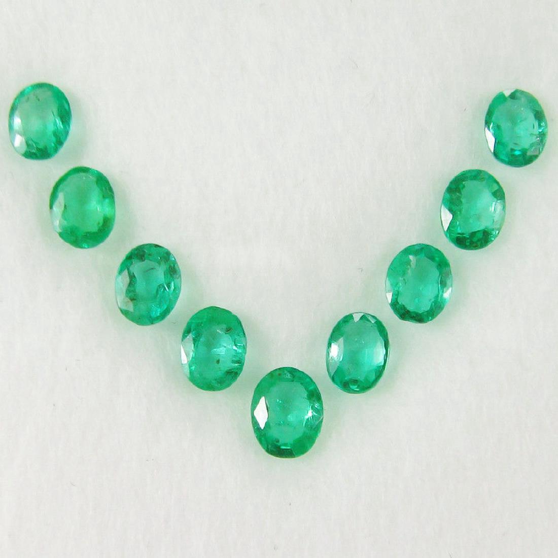 2.48 Carat 9 Loose Emeralds Oval Necklace Set (1 of 2)