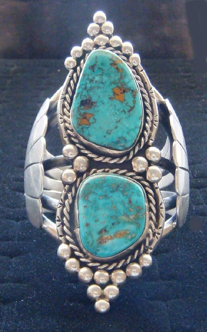 Vintage Sterling Silver Turquoise Southwestern Bracelet (1 of 9)