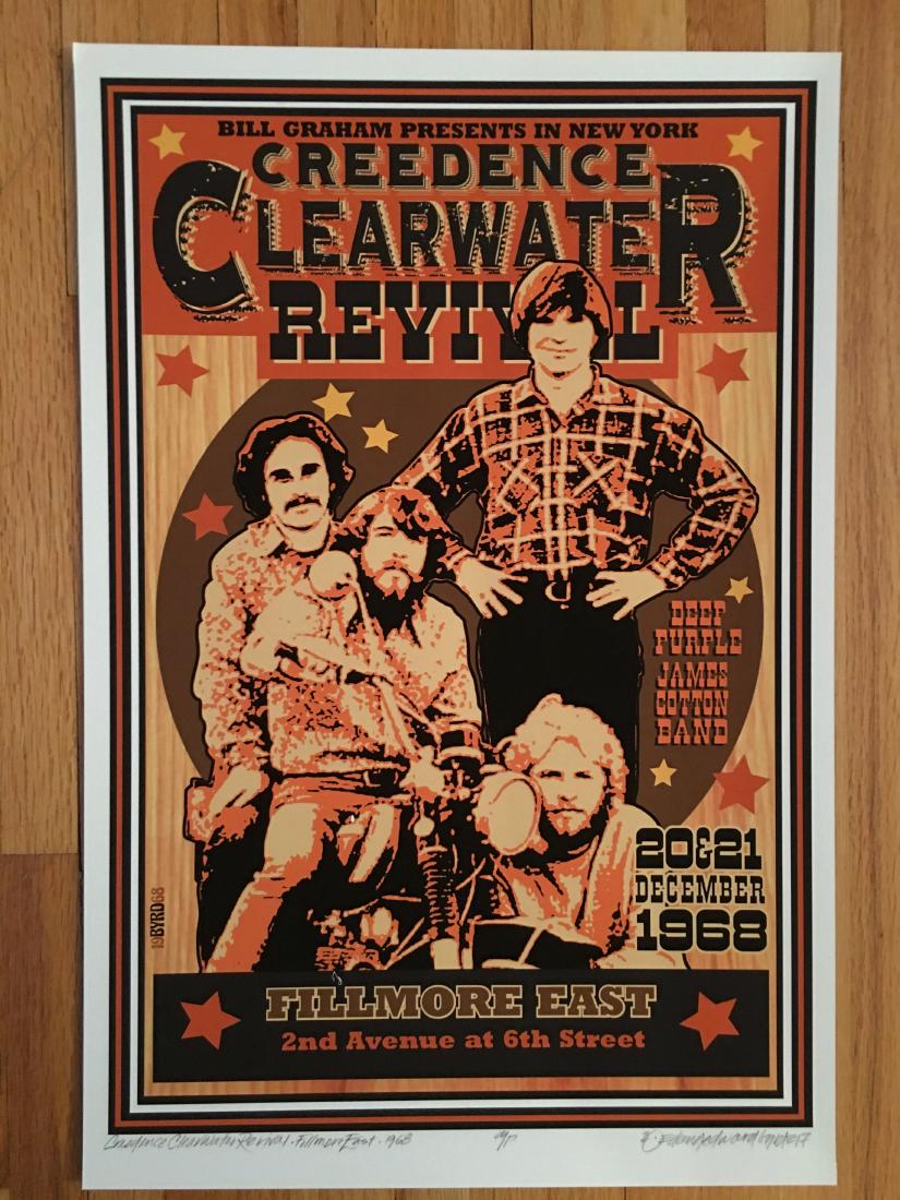 DAVID BYRD - Creedence Clearwater Revival - Signed: Archival MATTE Paper giclee print by David Edward Byrd - ORIGINAL SIGNED ARTIST PROOF - DIRECT FROM THE ARTIST. Dimensions approx. 22H x 17W Unframed. Style/Period: Art: Contemporary Born near Chattan