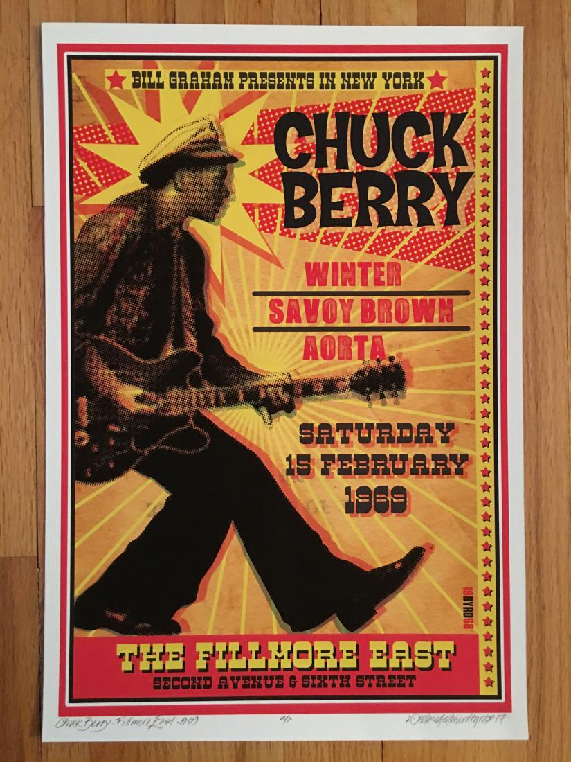 DAVID BYRD - CHUCK BERRY SIGNED POSTER (1 of 1)