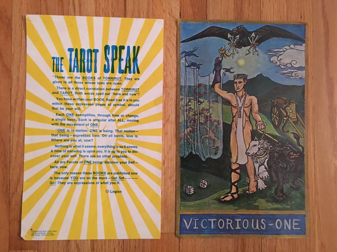 East Totem West: The Tarot Speak (1967): One of the harder East Totem West (ETW) items to find is "The Tarot Speak."They were painted by John Starr Cooke, who painted what was revealed to him by instinct. They were brought to the attention o