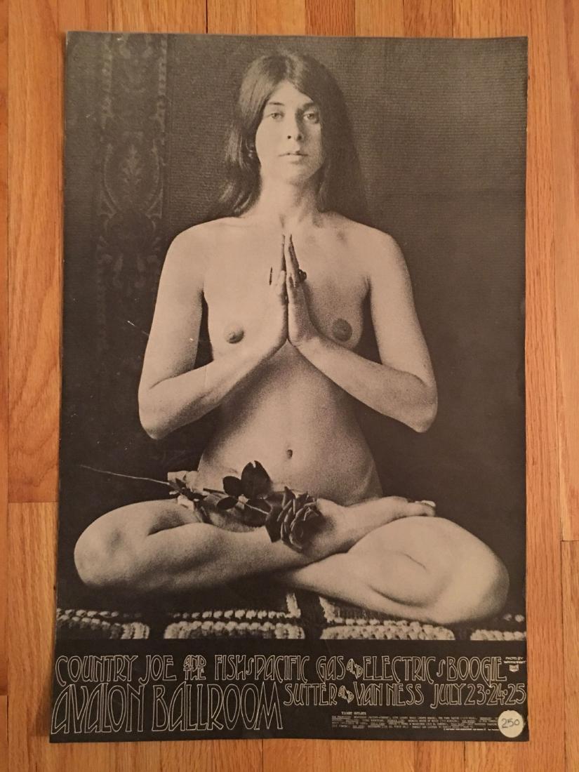 COUNTRY JOE AND THE FISH POSTER - 1ST - FD129: COUNTRY JOE & THE FISH POSTER - 1ST - FD129 WITH Pacific Gas & Electric Boogie. POSTER IS IN VG+ CONDITION, With dealer stamp on bottom corner. ART DIRECTION BY San Andreas Fault WITH PHOTOGRAPHY BY T