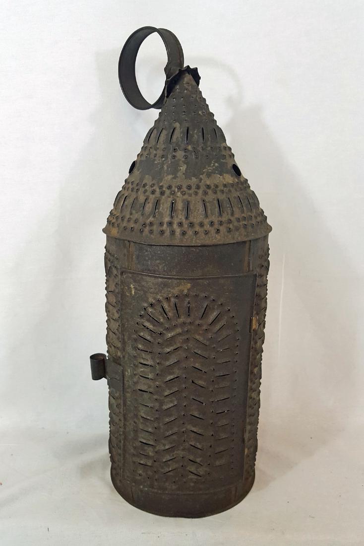 Large Pa Punched Tin Barn Lantern Ca 1840 (1 of 4)