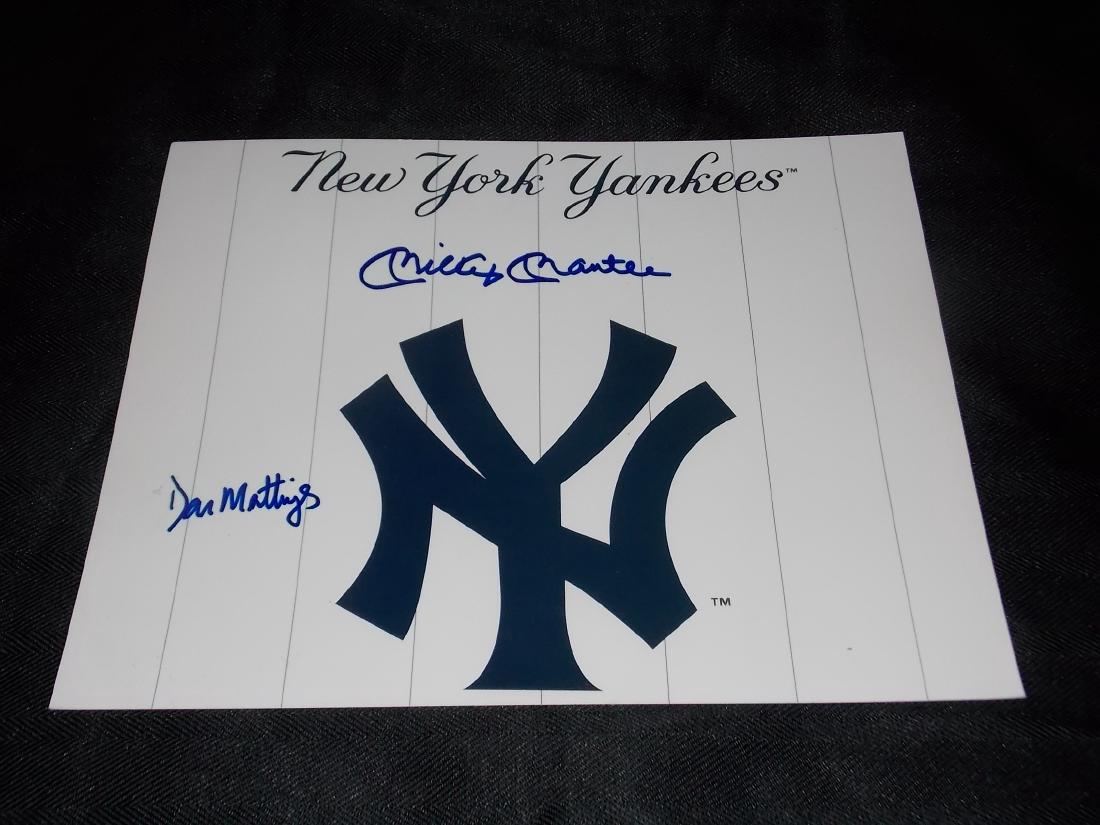 Don Mattinly & Mickey Mantle, Autograph, 8x10 Yankees (1 of 1)