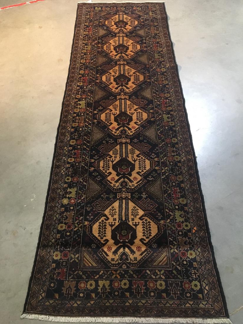Fine Authentic Hand Knotted Afghan Runner Rug 3x9.6 (1 of 4)