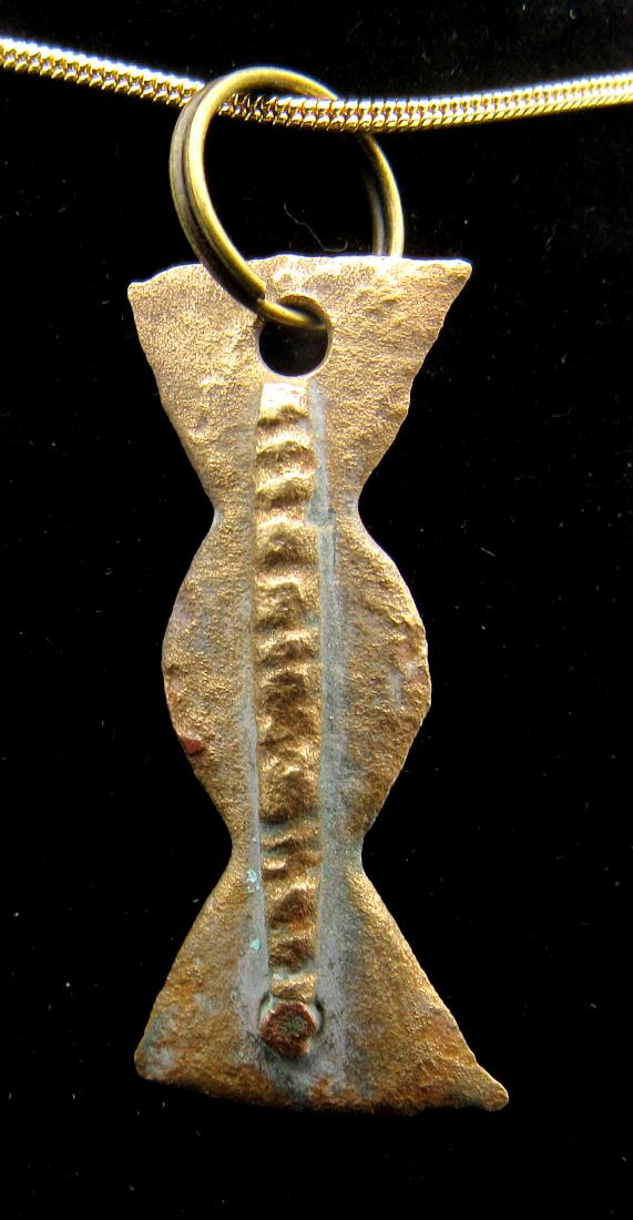 Ancient Roman Decorated Pendant with Snake (1 of 2)