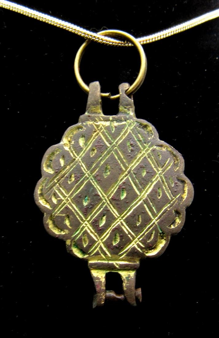 Medieval Viking Gold-Gilded Decorated Pendant (1 of 2)
