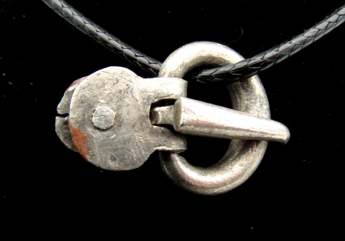 Medieval Viking Silver Belt Buckle Pendant (1 of 2)