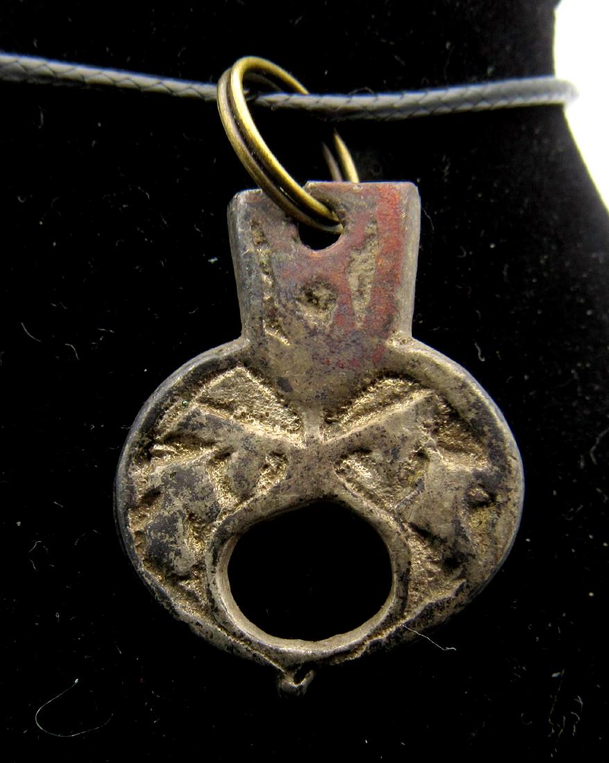 Medieval Viking Gold-Gilded Lunar Pendant (1 of 2)