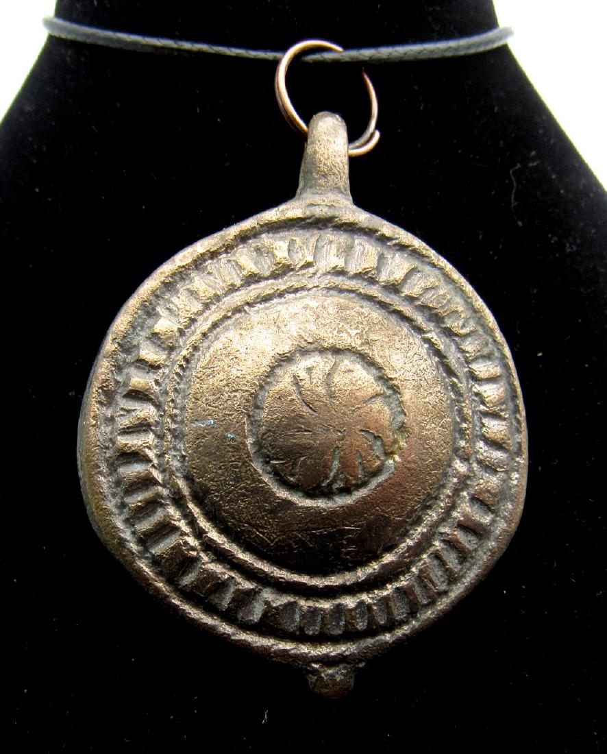 Ancient Roman Sun Symbol Shield Shaped Pendant (1 of 2)