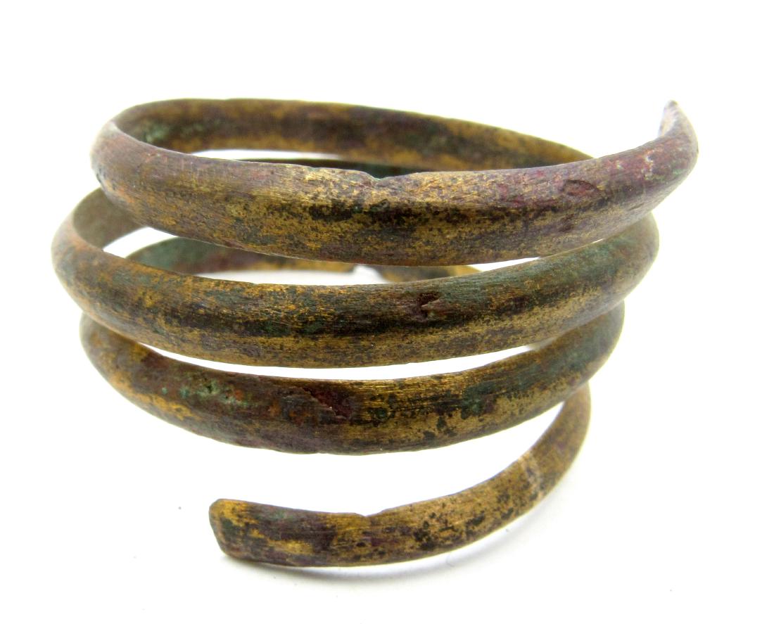 Medieval Viking Bronze Bracelet Coiled Like A Snake (1 of 3)