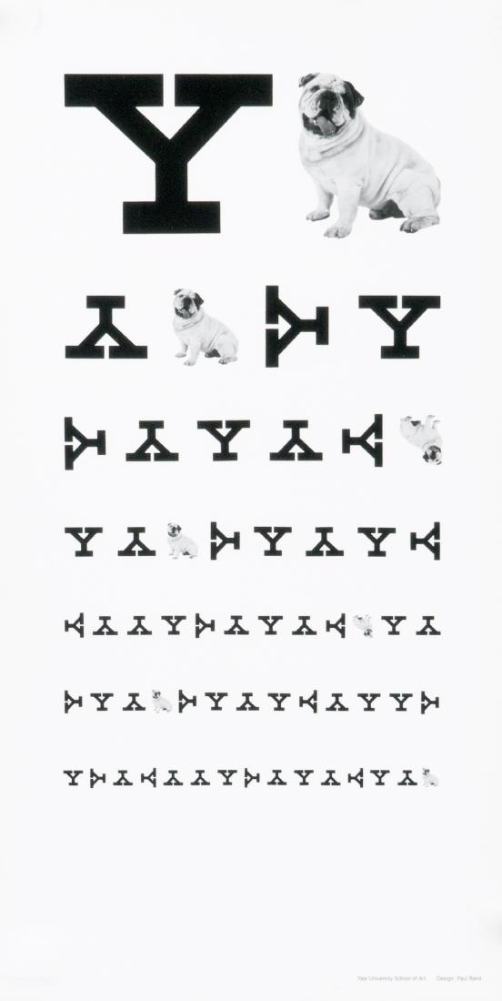 Original Vintage Poster Yale Eye Chart 1985 Modern NEC (1 of 1)