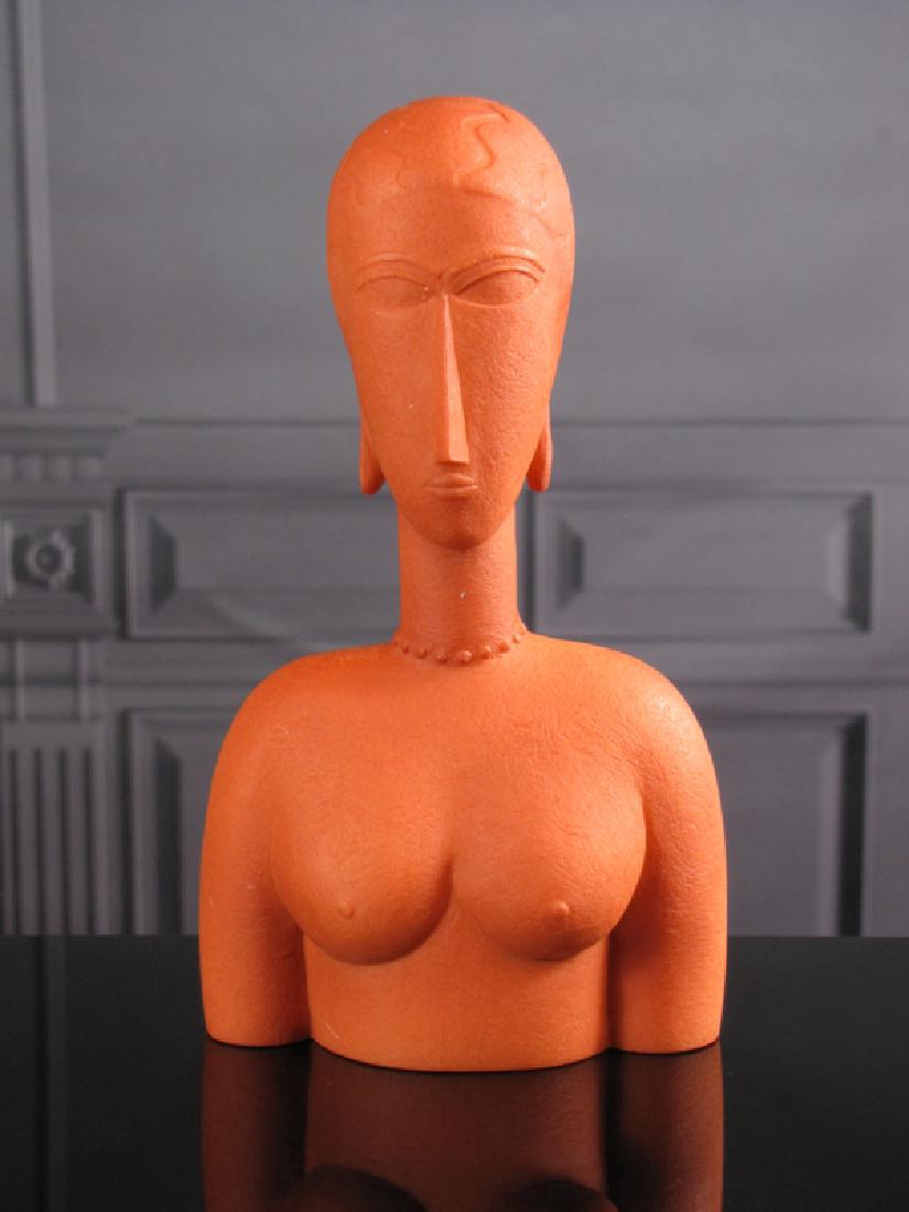 Amedeo Modigliani - Grand Buste Rouge: Maker: Mouseion Collection Origin: Netherlands Date/Period: 2017 Materials: Polystone Size: h. 6.69 x w. 3.54 inch Description: Grand Bust Rouge, inspired by the painting by artist Amedeo Modigliani.
