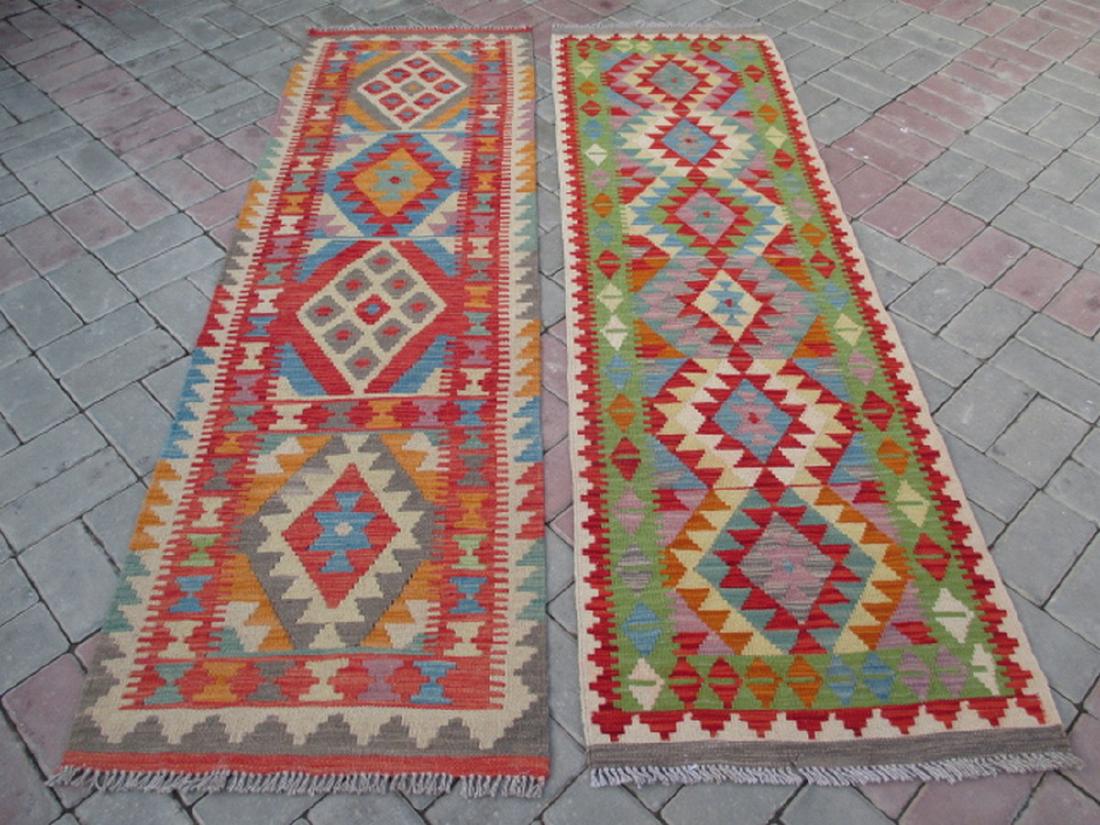 Two Hand Woven Chobi Kilim Runner Rug 6.5x1.9 (1 of 8)