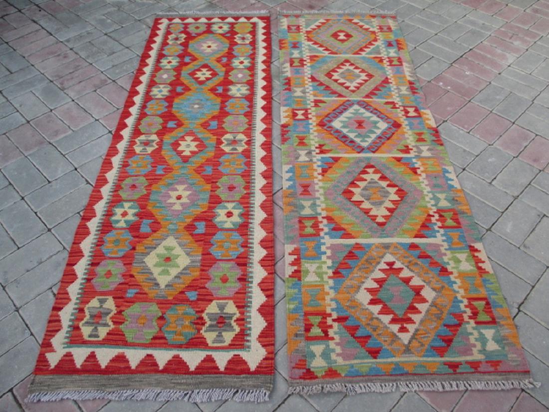 Two Hand Woven Chobi Kilim Runner Rug 6.5x1.9 (1 of 9)