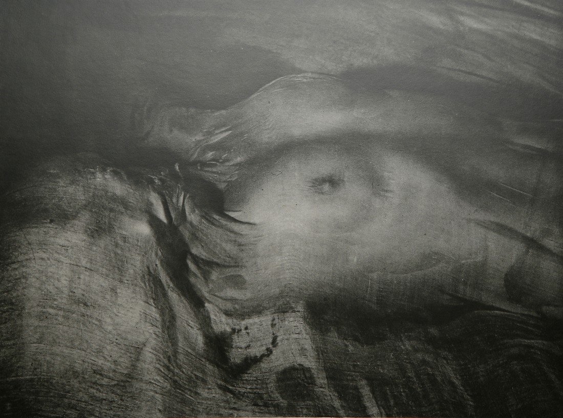 ERWIN BLUMENFELD - Nude Behind Veil: Artist: Erwin Blumenfeld Title: Nude Behind Veil Date Printed: 1979 Medium: HelioGravure Printer: Electa Printer Location: Milan ITALY Size: 29.6x21.9 cm - 10.6x8.6 inch, With tissue guard Mount Size: