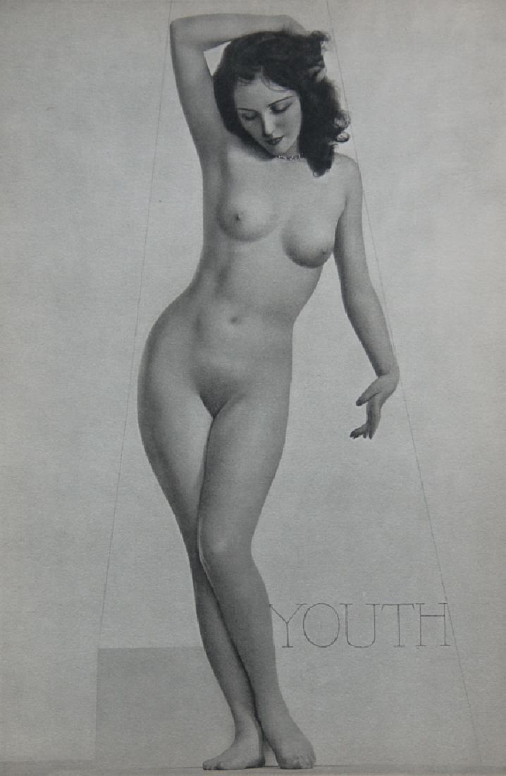 WILLIAM MORTENSEN - Youth: Artist: William Mortense Title: Youth Medium: 1936 Sheet Fed Gravure Dimensions: 7.5x11" image on 9x12" sheet Unmounted Comes with COA Please note that this lot has a confidential reserve. When you le
