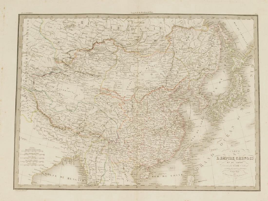 Map of China Empire and Japan Coloured By Hand 1832 (1 of 8)