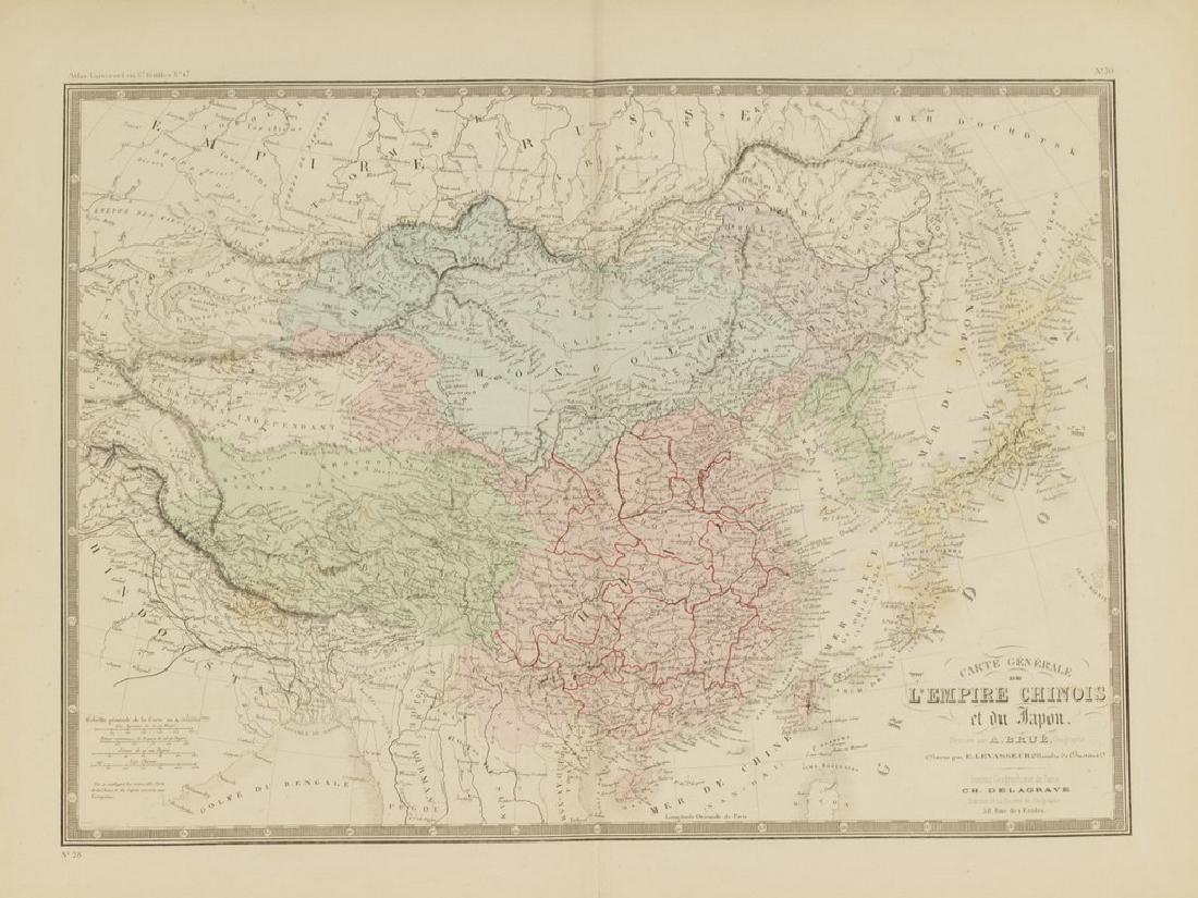 Map of China Empire and Japan 1875 Brue Etching On (1 of 7)