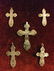 Five Antique 19c Russian Orthodox Silver Crosses.