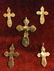 Five Antique 19c Russian Orthodox Silver Crosses. - 2
