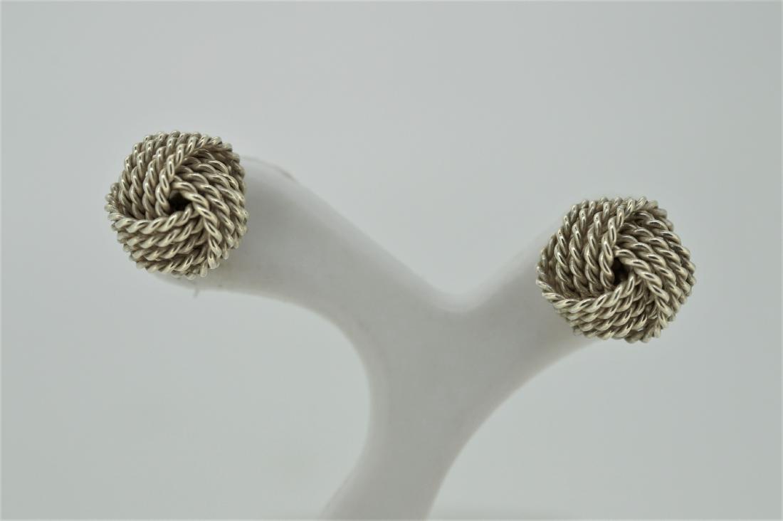 Tiffany & Co. Sterling Silver Twisted Knot Earrings (1 of 1)