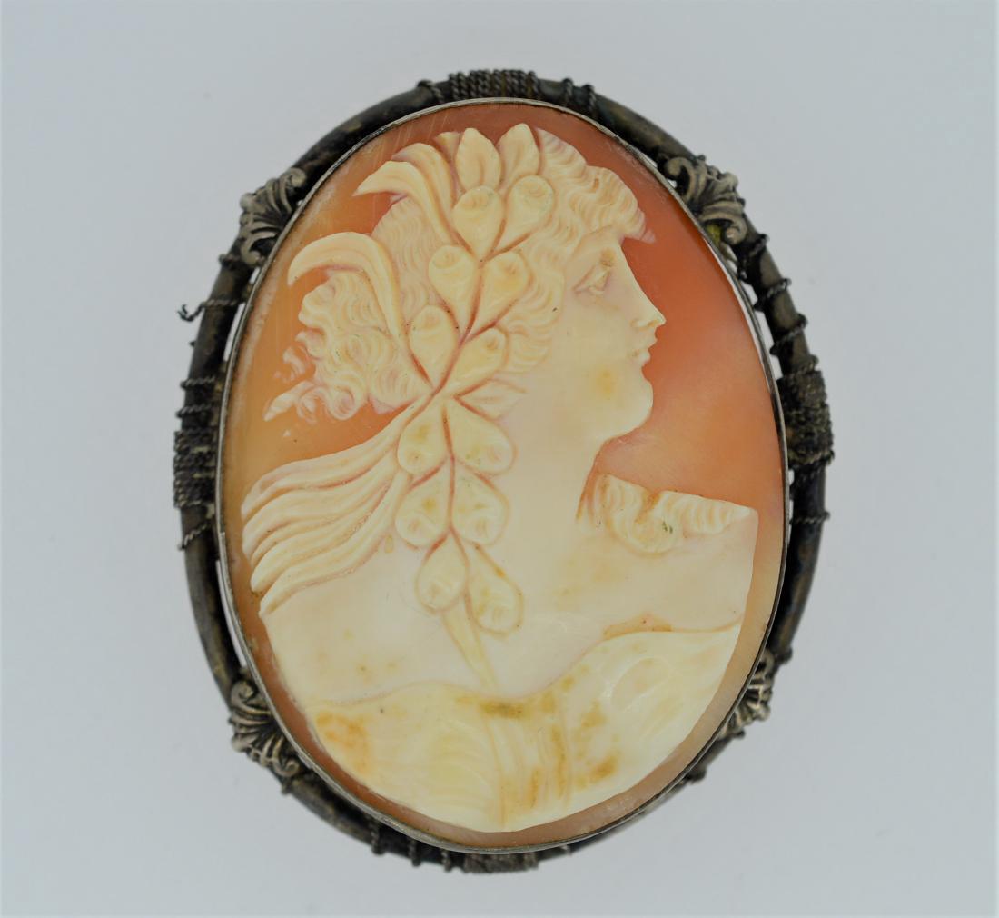 19th Century Hand-Carved Cameo Pin/Pendant (1 of 2)