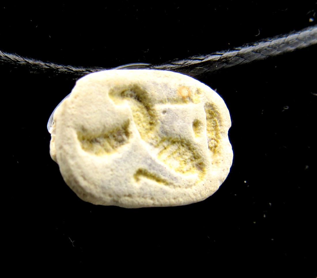 Ancient Egyptian Scarab Pendant with Creature (1 of 2)
