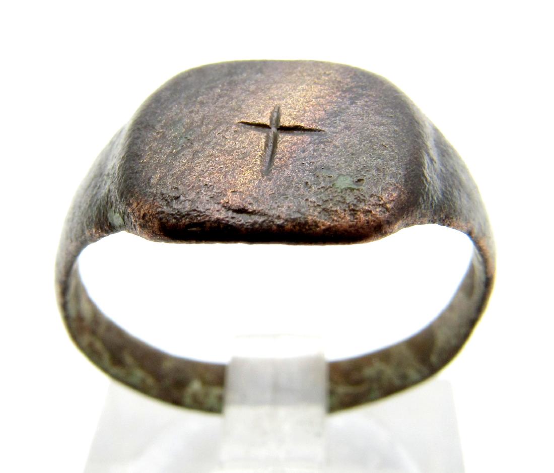 Medieval Viking Ring with Cross on Bezel (1 of 3)