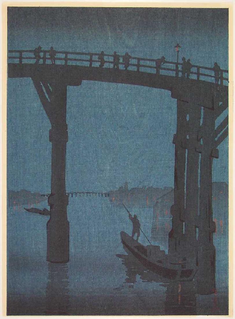 Eijiro Kobayashi Woodblock High Bridge by Night (1 of 1)