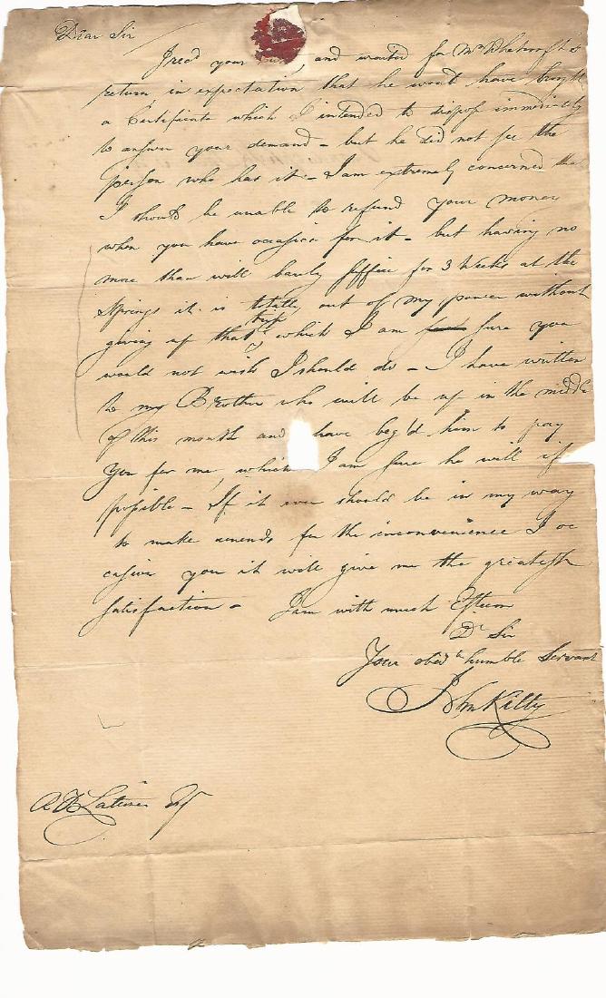 c1750 Colonial Letter w/ Watermark (1 of 2)