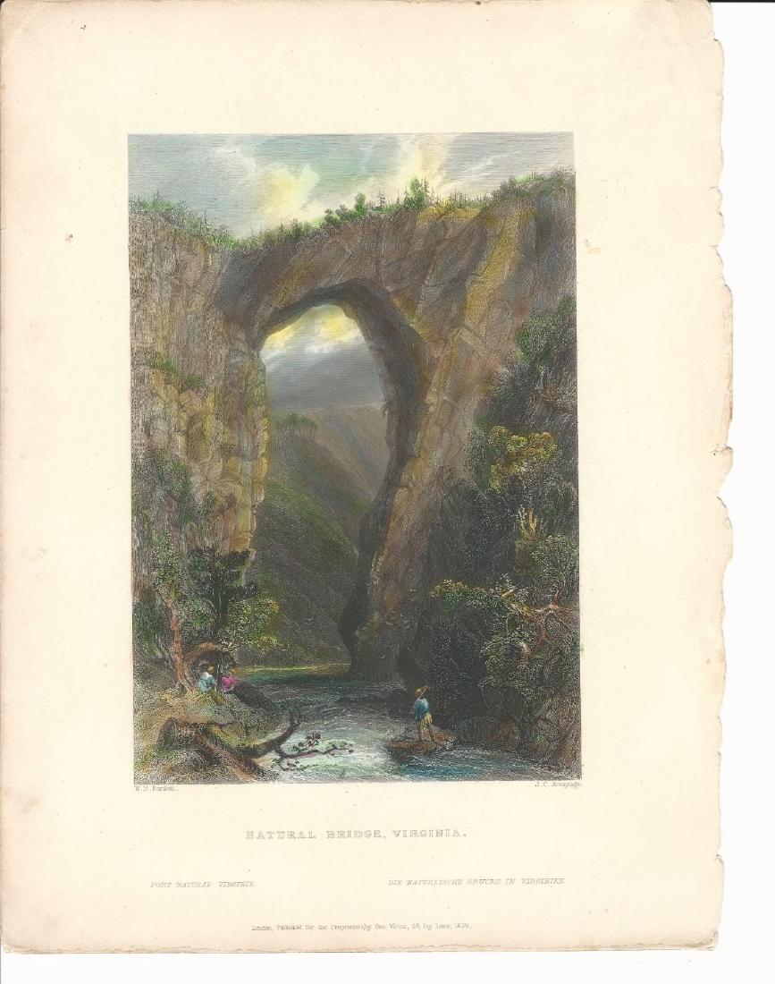 1839 Hand Colored Bartlett Engraving Natural Bridge (1 of 1)