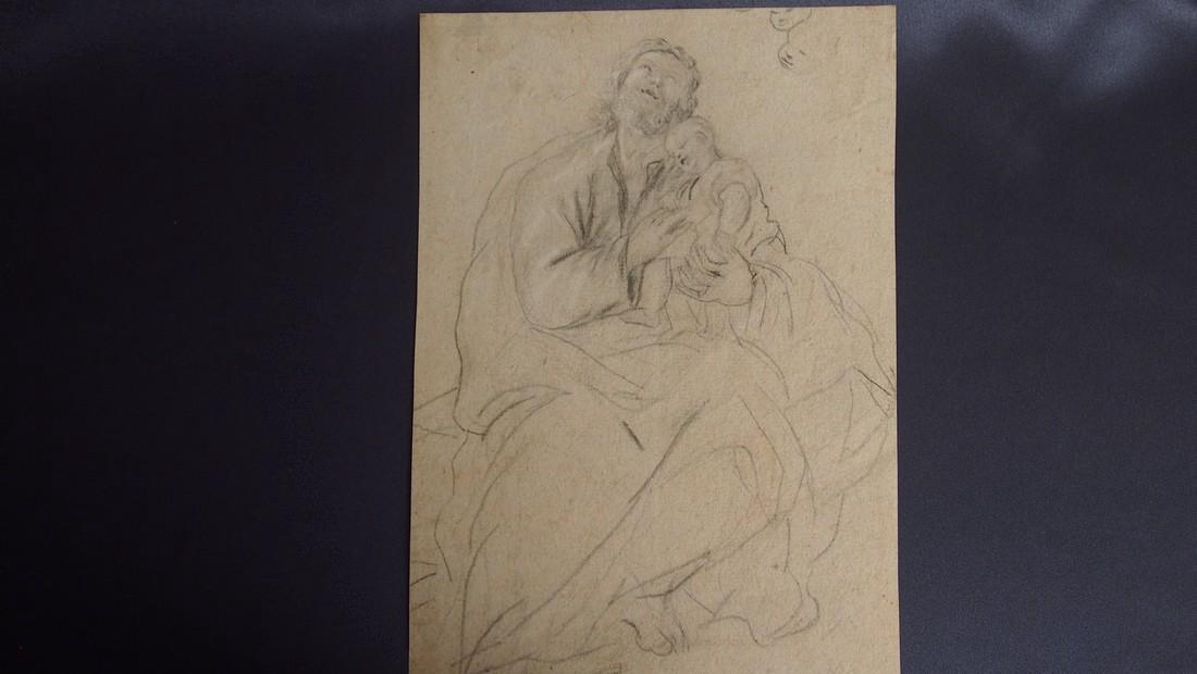 Carlo Maratta, Attrib. Baroque St. Joseph With Jesus (1 of 2)