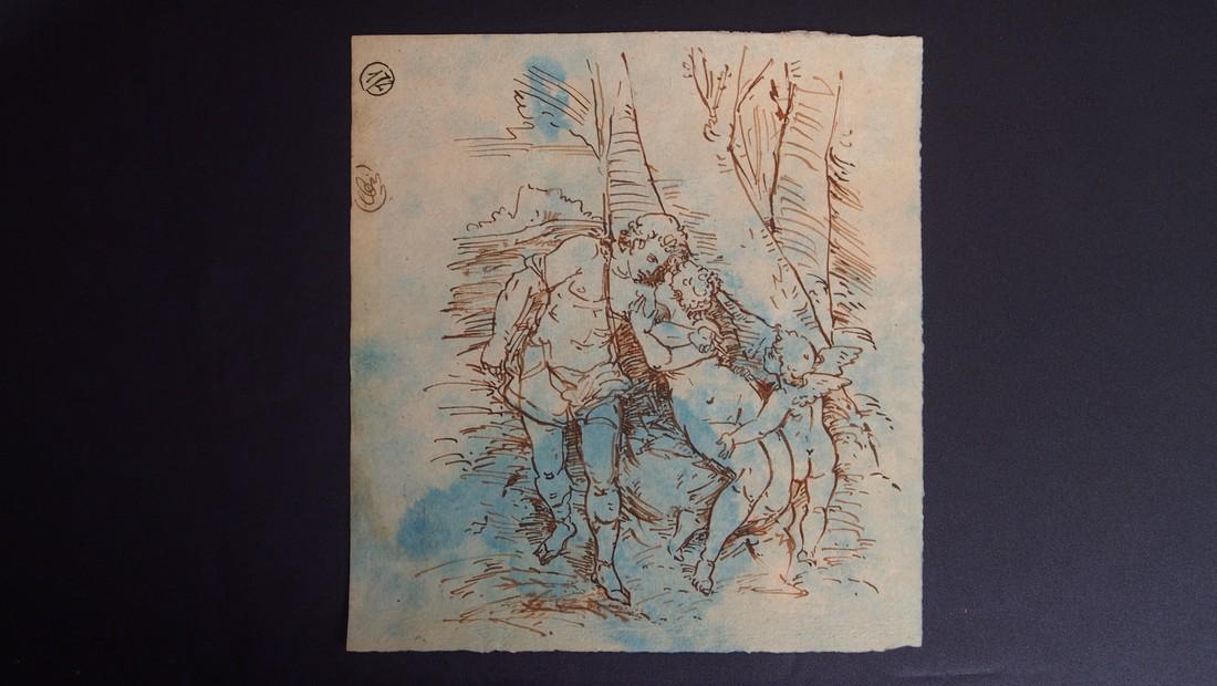 17th Century European Drawing Venus and Adonis (1 of 2)