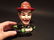 Fireman Fire Fighter Cast Iron Mechanical Coin Bank