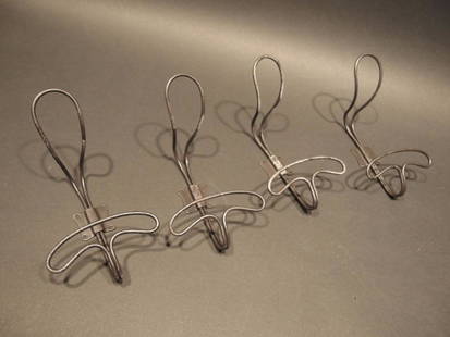 4 OldCoat Rack Metal Wire Iron Farmhouse Bathroom Hook: 4 hooks 6" Overall height, 4" Extension, 3 5/8" Wide Charming old style metal hooks. Great distressed oil rubbed brown look! Inspired by antiques these hooks are sure to impress! Please note that this