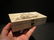 Folk Art Sail Ship Scrimshaw Etched Bone & Wood Trinket - 2