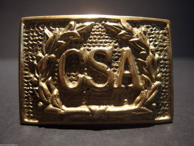 Military Civil War Confederate Csa Belt Buckle Plate