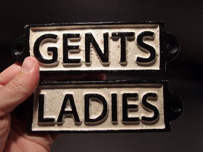 Cast Iron Bathroom Ladies & Gents Sign Plaque