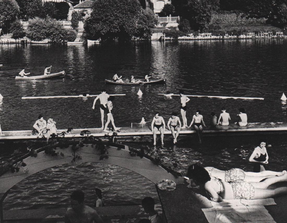 ROBERT DOISNEAU - Bathers at La Varenne, 1945: Artist: ROBERT DOISNEAU Print Title: Bathers at La Varenne, 1945 Medium: Sheet-fed Gravure Printing Date: 1979 Printing Location: France Image Size: 7 x 5.25 inches Robert Doisneau (1912-1994) was a F