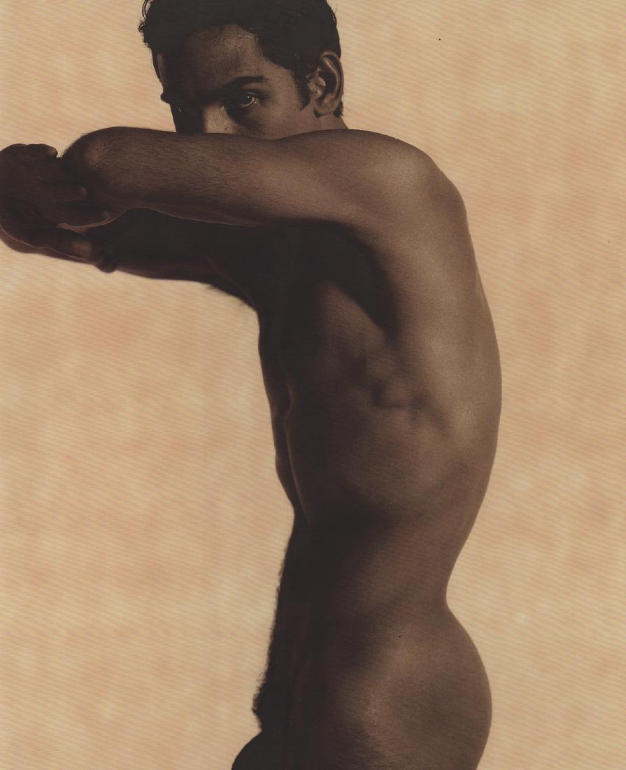 KARL LAGERFELD - James Kaliardos (Natural): Artist: KARL LAGERFELD Print Title: James Kaliardos (Natural) Medium: Satin Finish Umber Photo-Lithograph Printing Date: 1977 Printed in USA Image Size: 10.5 x 13 inches Karl Otto Lagerfeld(born 10 Se