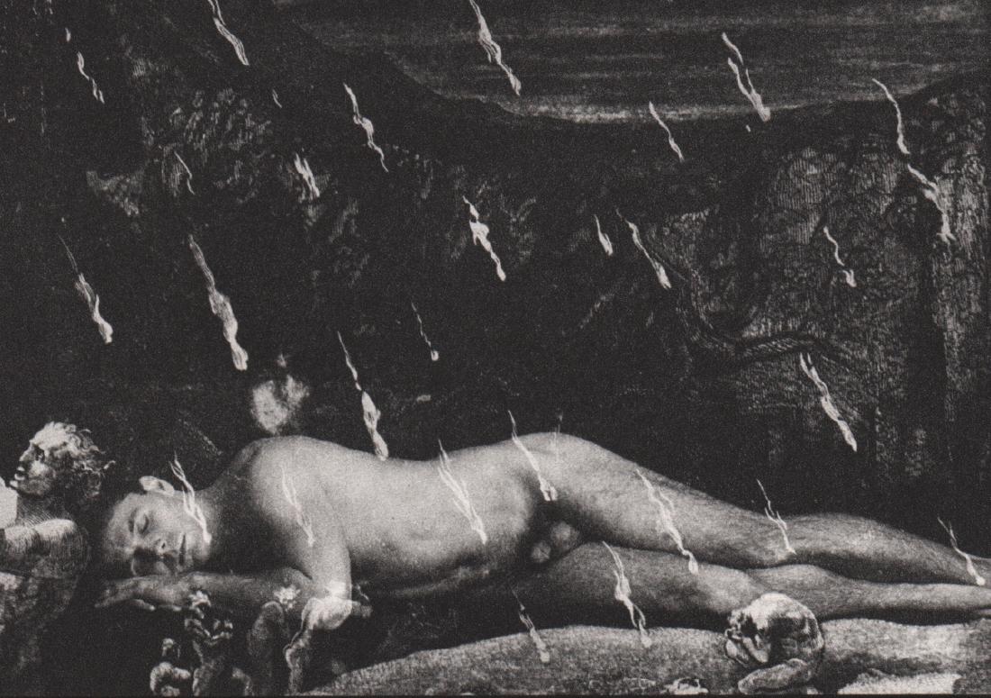 DUANE MICHALS - Sleeping Male Nude: Artist: DUANE MICHALS Print Title: Sleeping Male Nude Medium: Sheet-fed Gravure on uncoated acid free paper Printing date: 1986 Printed in Japan Image Size: 6 X 4 inches Duane Michals(b. 1932) is an A