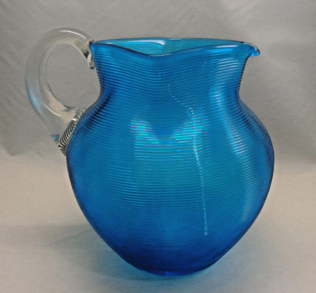 Antique Victorian Threaded Glass Pitcher, c1890 (1 of 4)