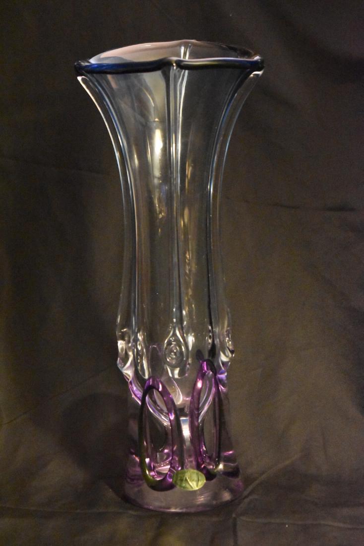Adam Jablonski Polish Crystal Tall Vase In Blue Purple Jan 30