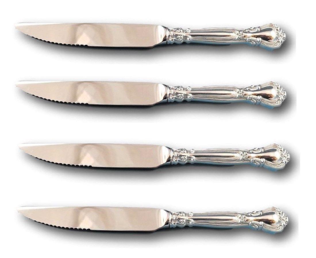 Set of 4 Gorham Chantilly Sterling Silver Steak Knives (1 of 3)
