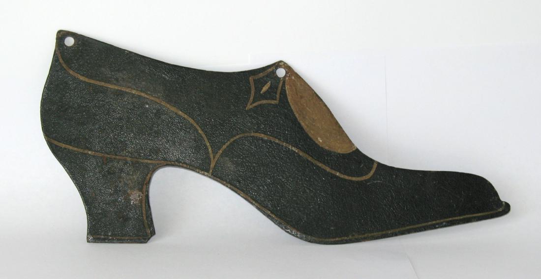 Folk Art Tin Ladies Shoe Trade Sign (1 of 4)