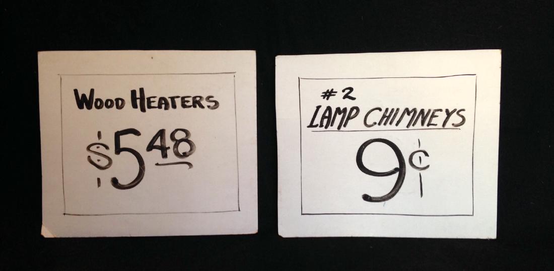 2 Hand Painted Department Store Signs 1940s (1 of 4)